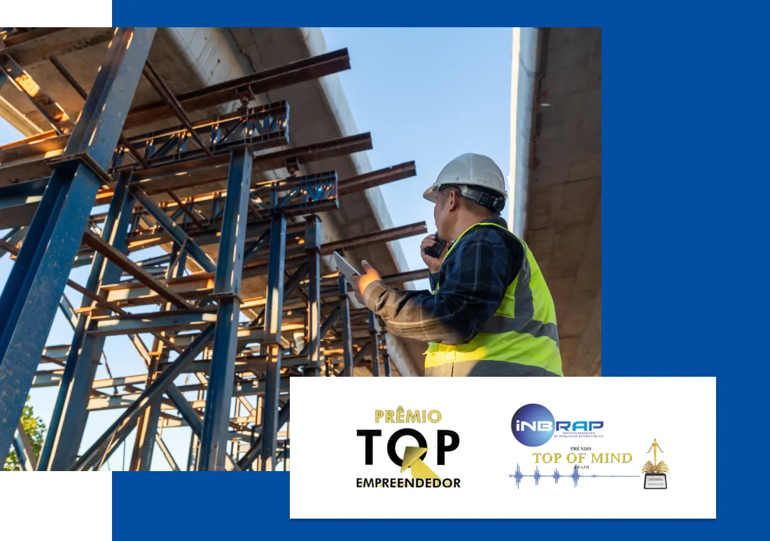 Profissional realizando inspeção da construção